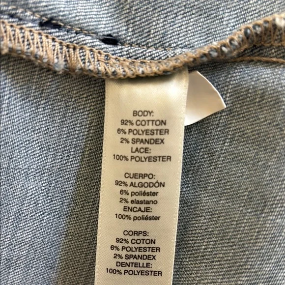 CHICO’S Lace-Back Denim Jacket - Picture 6 of 7